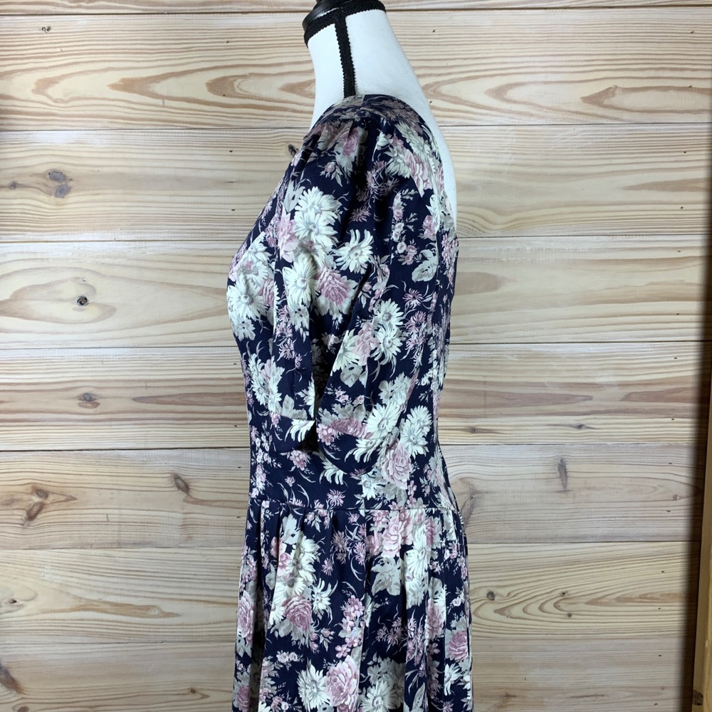 Laura Ashley Floral Maxi Dress Women 10 Floral Cottage‎ Puff Sleeve Vintage UK - Picture 3 of 9